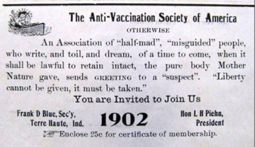 Abb. 1. The Anti-Vaccination Society of America