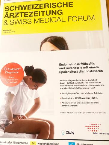 Abb. 1. Inserat für den „Endotest®“ in der Schweizerischen Ärztezeitung