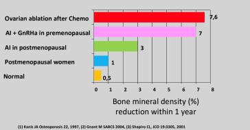 Abb. 2. Abnahme der Knochendichte unter verschiedenen Therapien beim Mammakarzinom (Quelle: Empfehlungen gynäkologische Onkologie Kommission Mamma, Version 2024)