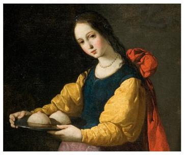 Heilige Agatha aus einem Gemälde von Francisco de Zurbarán