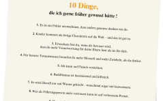 10 Dinge, die ich gerne früher gewusst hätte